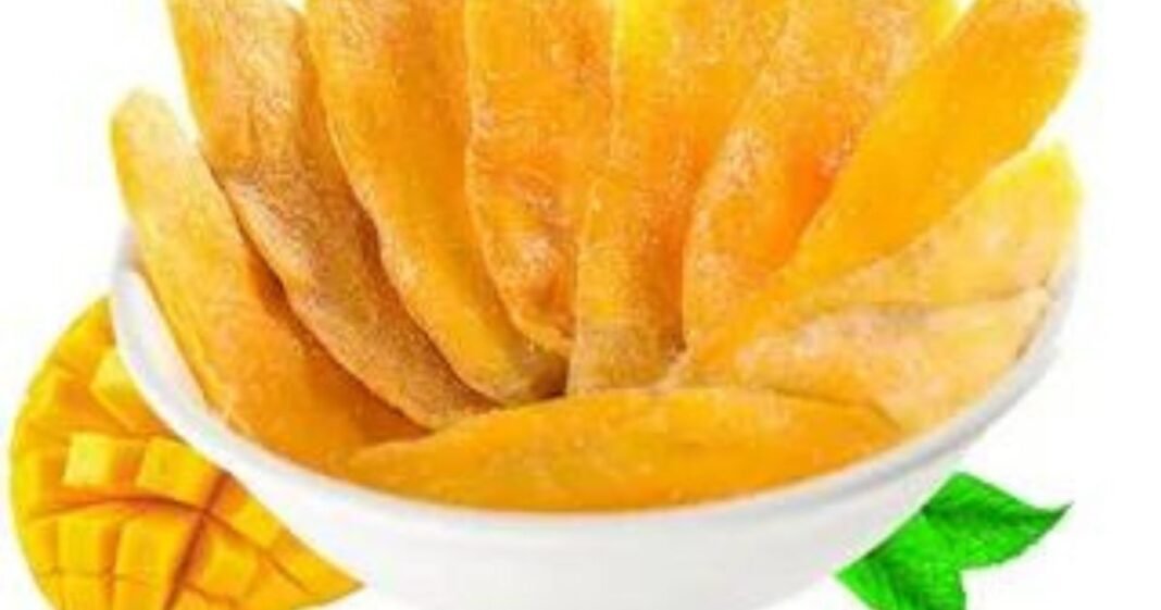 A bowl of fresh dry mango slices from Chanab Farms, showcasing premium quality Dry Mango in Pakistan.