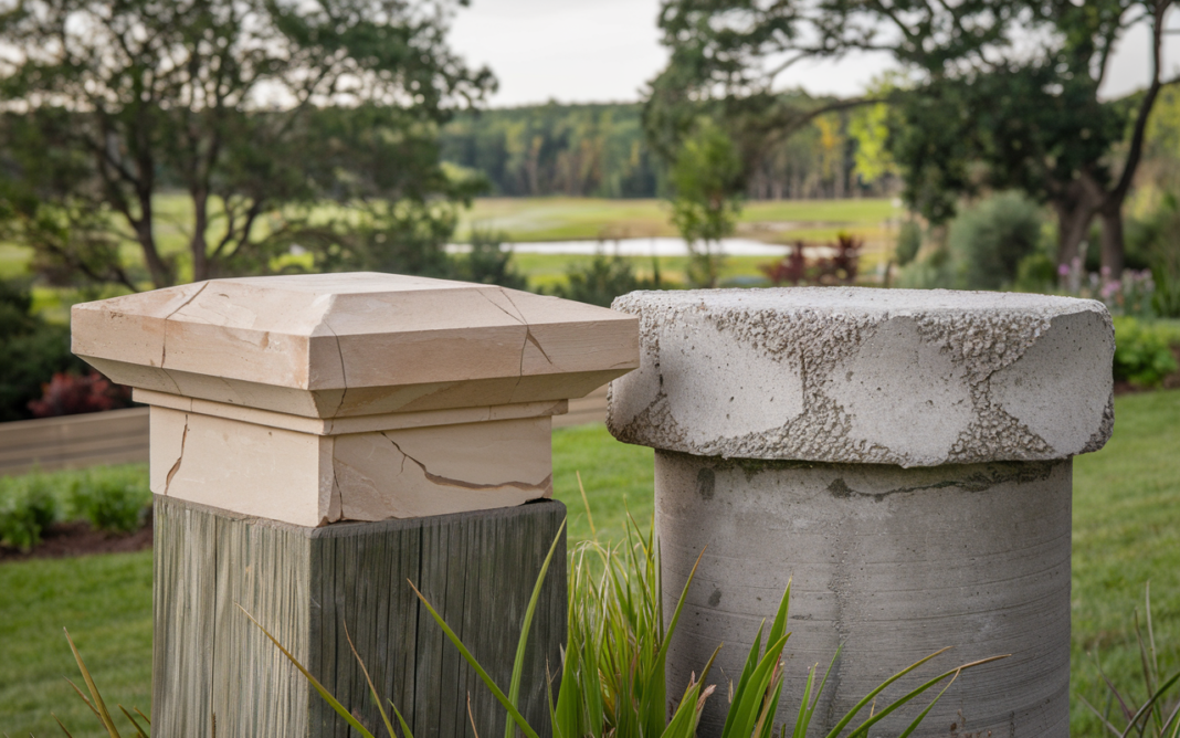 Sandstone vs. Concrete Pier Caps